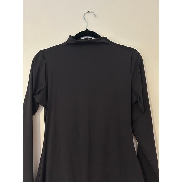 SKIMS All In One Long Sleeve Mid Thigh Bodysuit Solid Black Mockneck EUC XL - Picture 4 of 8